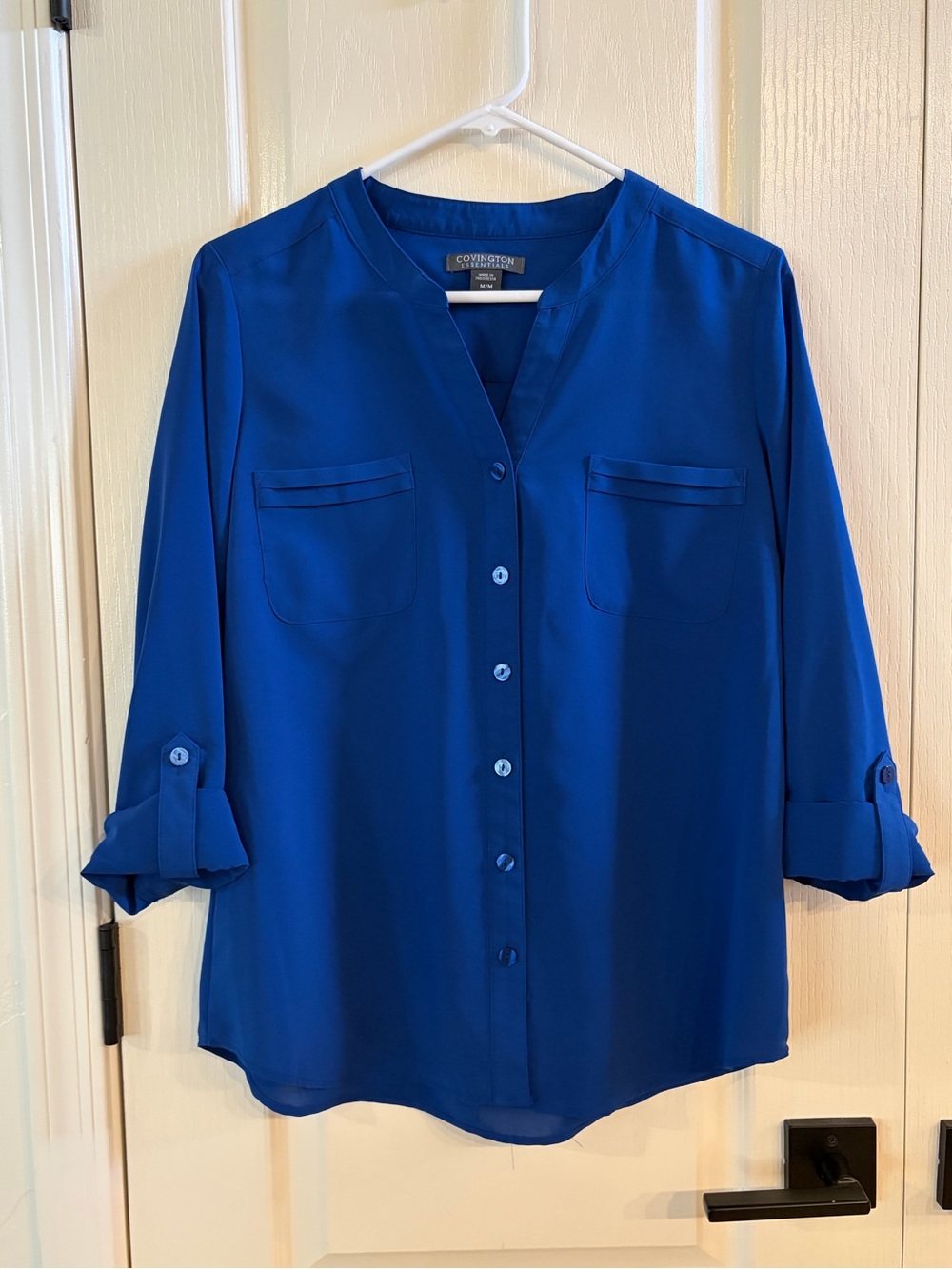 Covington Women's Cobalt Blue Roll-Tab Button Down Shirt